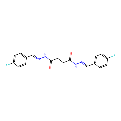 N'~1~,N'~4~-bis[(E)-(4-fluorophenyl)methylidene]butanedihydrazide structure
