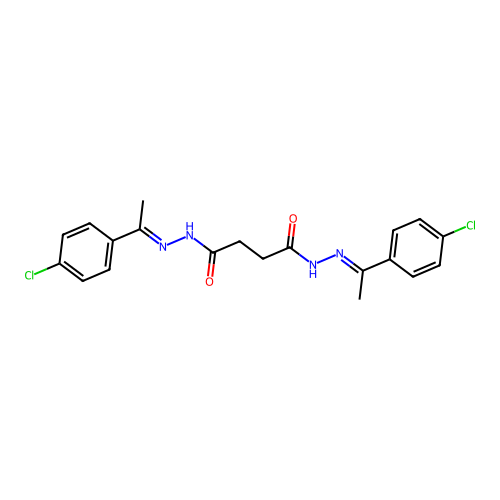 N'~1~,N'~4~-bis[(1E)-1-(4-chlorophenyl)ethylidene]butanedihydrazide structure