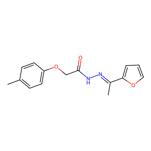N'-[(1E)-1-(furan-2-yl)ethylidene]-2-(4-methylphenoxy)acetohydrazide structure