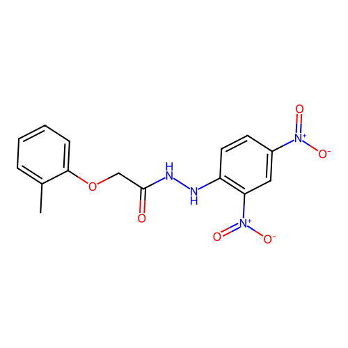 N'-(2,4-dinitrophenyl)-2-(2-methylphenoxy)acetohydrazide structure