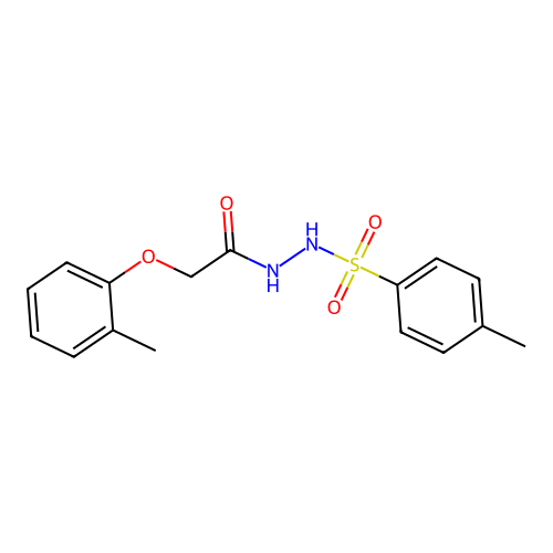 4-methyl-N'-[(2-methylphenoxy)acetyl]benzenesulfonohydrazide structure