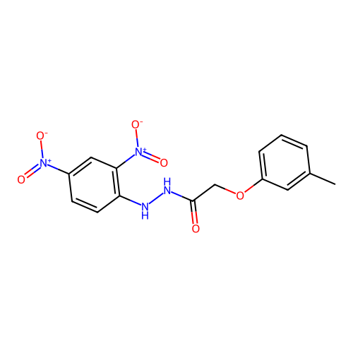 N'-(2,4-dinitrophenyl)-2-(3-methylphenoxy)acetohydrazide structure
