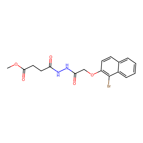 Methyl 4-(2-{[(1-bromo-2-naphthyl)oxy]acetyl}hydrazino)-4-oxobutanoate structure