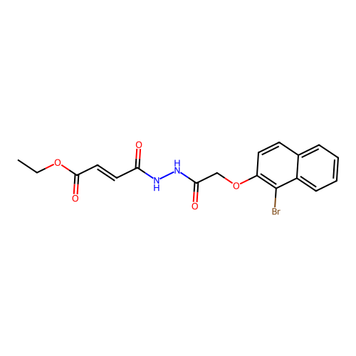 ethyl 4-(2-{[(1-bromo-2-naphthyl)oxy]acetyl}hydrazino)-4-oxo-2-butenoate structure