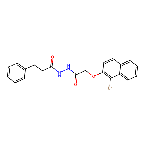 N'-{[(1-bromonaphthalen-2-yl)oxy]acetyl}-3-phenylpropanehydrazide structure