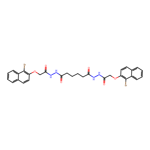 N'~1~,N'~6~-bis{[(1-bromonaphthalen-2-yl)oxy]acetyl}hexanedihydrazide structure