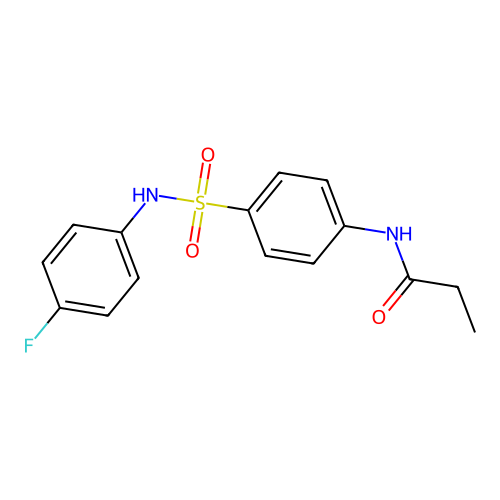 N-(4-{[(4-fluorophenyl)amino]sulfonyl}phenyl)propanamide structure