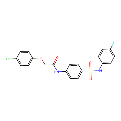2-(4-chlorophenoxy)-N-[4-[(4-fluorophenyl)sulfamoyl]phenyl]acetamide structure