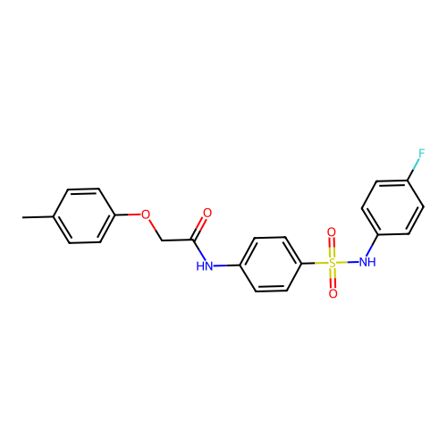 N-(4-{[(4-fluorophenyl)amino]sulfonyl}phenyl)-2-(4-methylphenoxy)acetamide structure