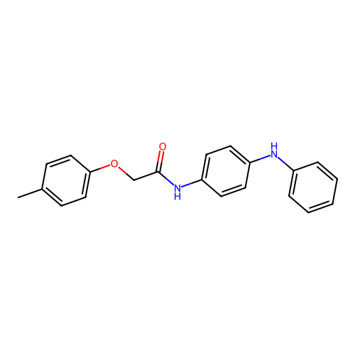 2-(4-methylphenoxy)-N-[4-(phenylamino)phenyl]acetamide structure