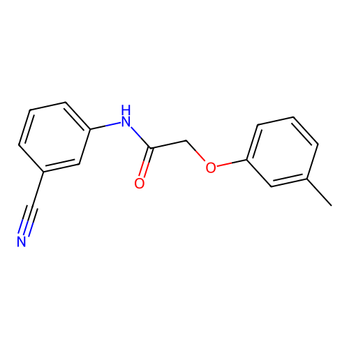 N-(3-cyanophenyl)-2-(3-methylphenoxy)acetamide structure