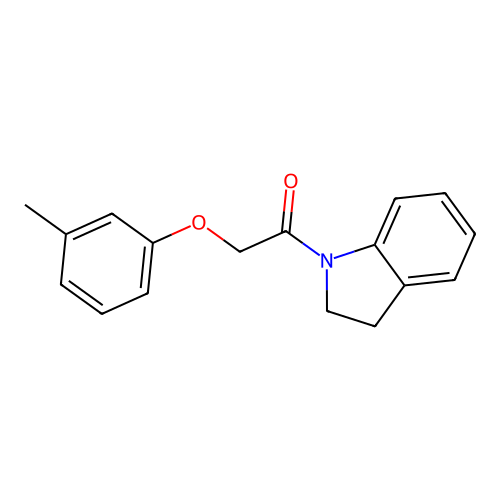 1-[(3-Methylphenoxy)acetyl]indoline structure