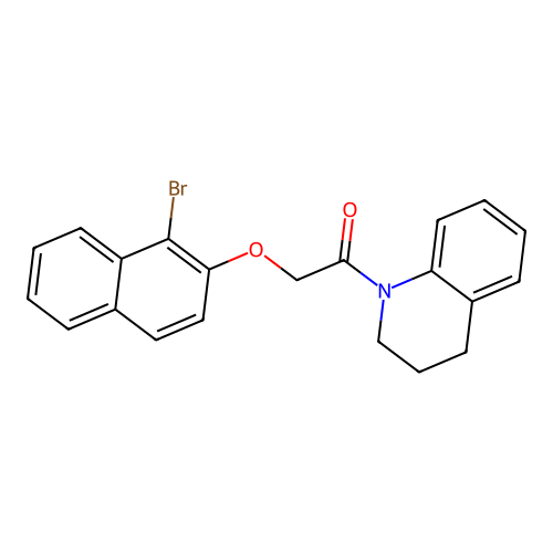 1-bromo-2-naphthyl 2-(3,4-dihydro-1(2H)-quinolinyl)-2-oxoethyl ether structure