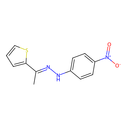 N-(4-Nitro-phenyl)-N'-(1-thiophen-2-YL-ethylidene)-hydrazine structure