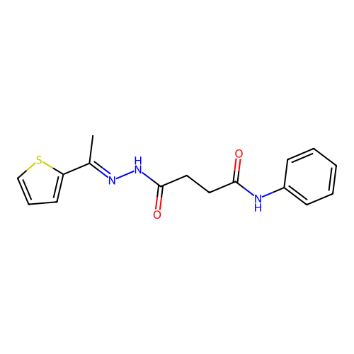 4-oxo-N-phenyl-4-[2-(1-thien-2-ylethylidene)hydrazino]butanamide structure