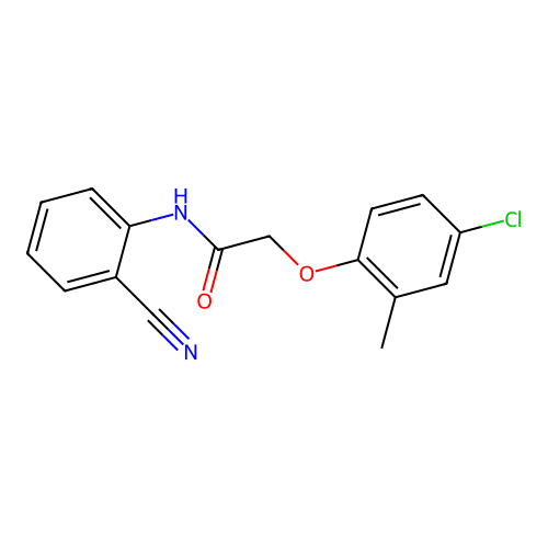 2-(4-chloro-2-methylphenoxy)-N-(2-cyanophenyl)acetamide structure