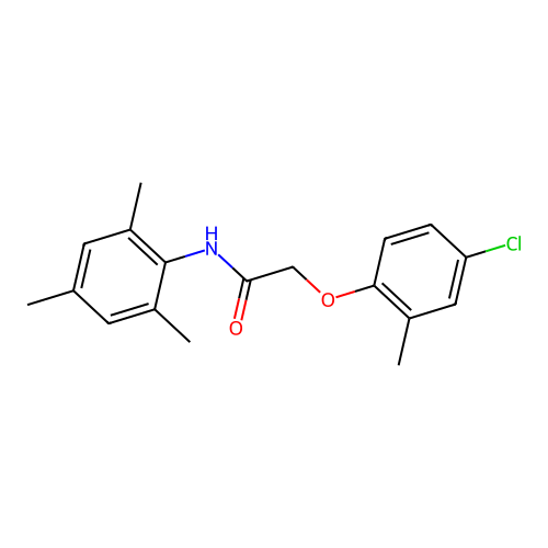 2-(4-chloro-2-methylphenoxy)-N-mesitylacetamide structure