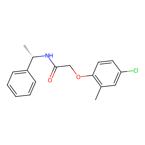 2-(4-chloro-2-methylphenoxy)-N-(1-phenylethyl)acetamide structure