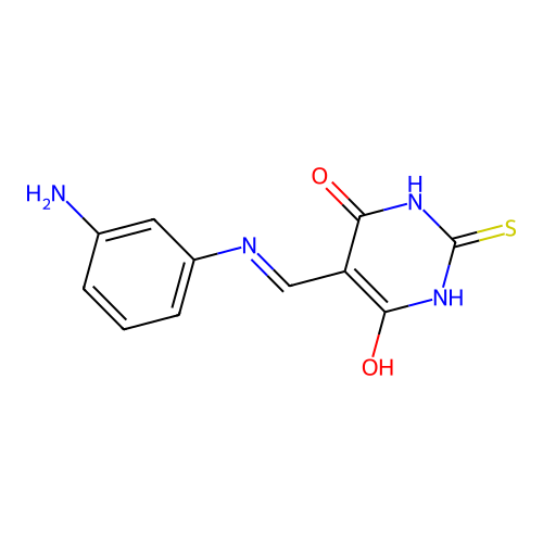 5-[(3-aminoanilino)methylidene]-2-sulfanylidene-1,3-diazinane-4,6-dione structure