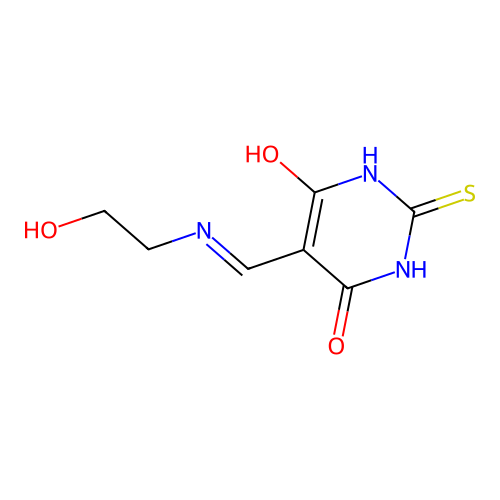 5-[(2-hydroxyethylamino)methylidene]-2-sulfanylidene-1,3-diazinane-4,6-dione structure