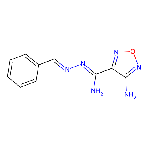 4-amino-N'-[(E)-benzylideneamino]-1,2,5-oxadiazole-3-carboximidamide structure