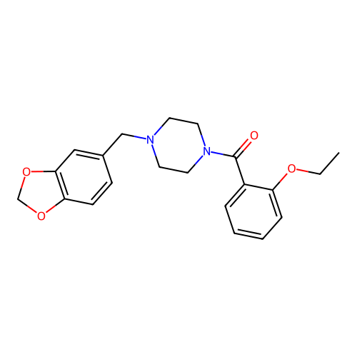 Methanone, (2-ethoxyphenyl)[4-(3,4-methylenedioxybenzyl)-1-piperazinyl]- structure