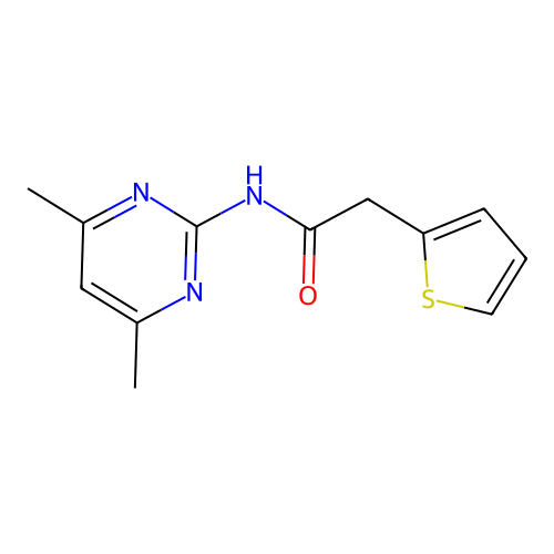 N-(4,6-dimethylpyrimidin-2-yl)-2-(thiophen-2-yl)acetamide structure