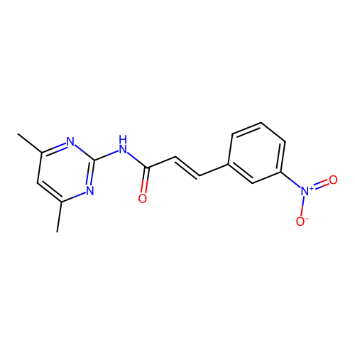 (2E)-N-(4,6-dimethylpyrimidin-2-yl)-3-(3-nitrophenyl)prop-2-enamide structure
