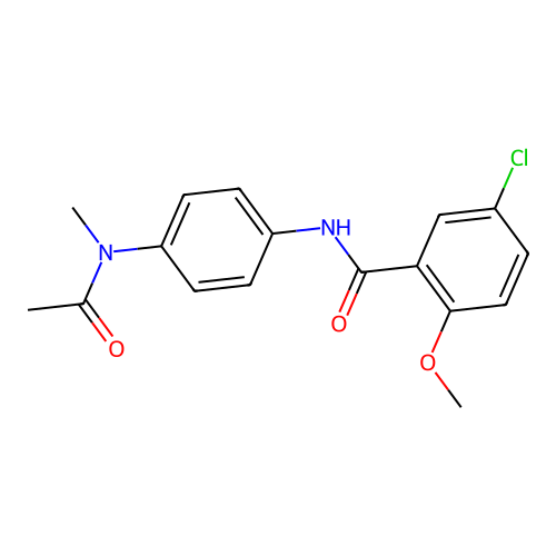 N-{4-[acetyl(methyl)amino]phenyl}-5-chloro-2-methoxybenzamide structure