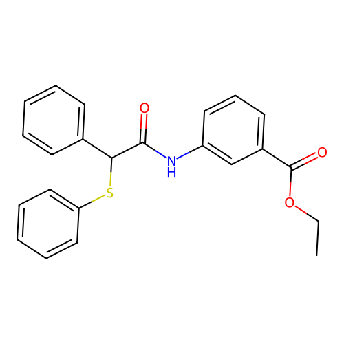 Ethyl 3-{[phenyl(phenylsulfanyl)acetyl]amino}benzoate structure