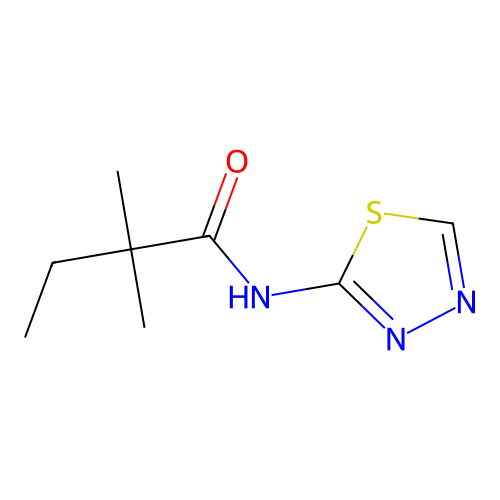 2,2-dimethyl-N-(1,3,4-thiadiazol-2-yl)butanamide structure