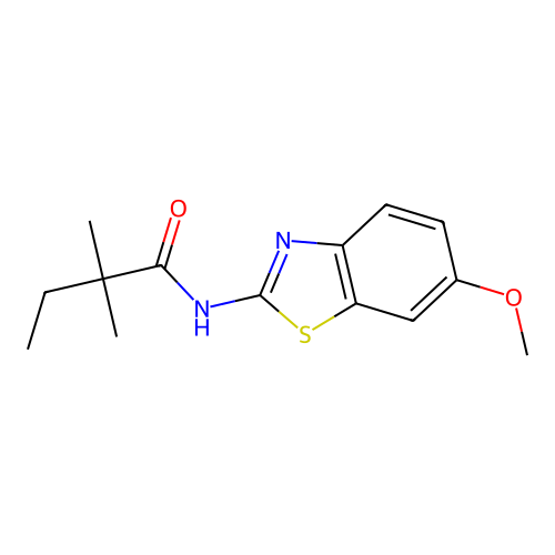 N-(6-methoxy-1,3-benzothiazol-2-yl)-2,2-dimethylbutanamide structure