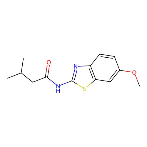 N-(6-methoxy-1,3-benzothiazol-2-yl)-3-methylbutanamide structure