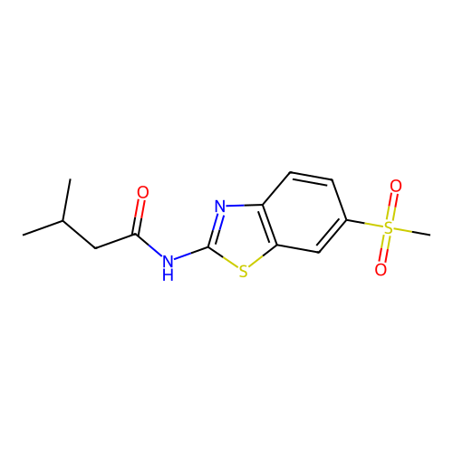 3-methyl-N-[6-(methylsulfonyl)-1,3-benzothiazol-2-yl]butanamide structure