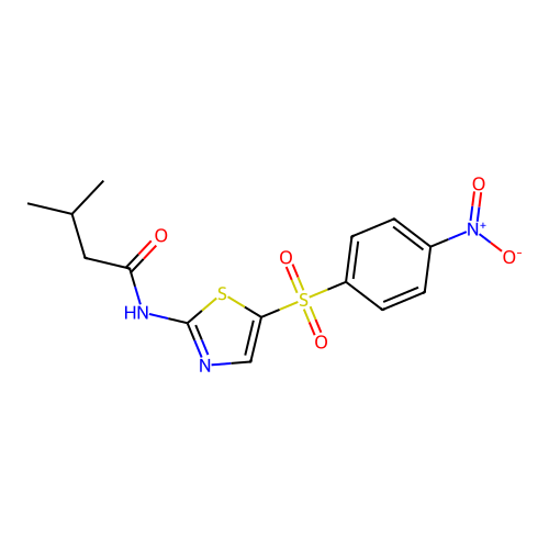 3-methyl-N-{5-[(4-nitrophenyl)sulfonyl]-1,3-thiazol-2-yl}butanamide structure
