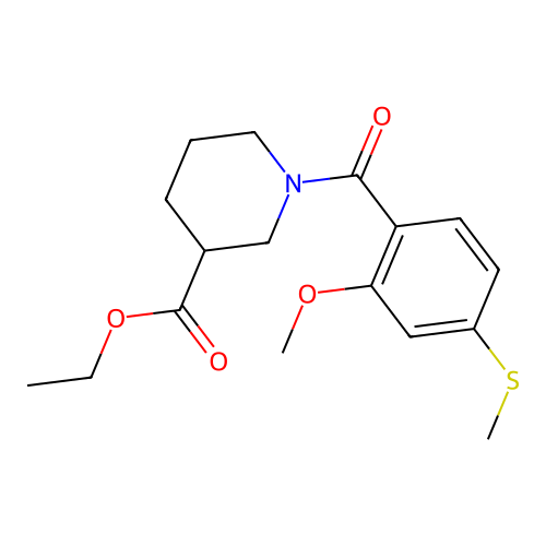 Ethyl 1-(2-methoxy-4-(methylthio)benzoyl)piperidine-3-carboxylate structure