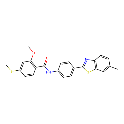 2-methoxy-N-[4-(6-methyl-1,3-benzothiazol-2-yl)phenyl]-4-(methylsulfanyl)benzamide structure