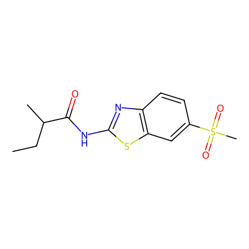 2-methyl-N-[6-(methylsulfonyl)benzothiazol-2-yl]butanamide structure