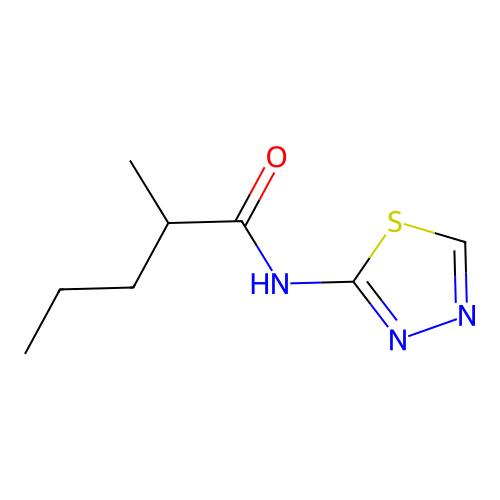 2-methyl-N-(1,3,4-thiadiazol-2-yl)pentanamide structure