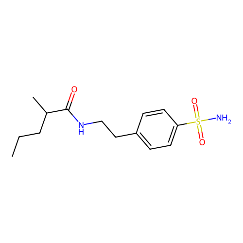 2-methyl-N-[2-(4-sulfamoylphenyl)ethyl]pentanamide structure
