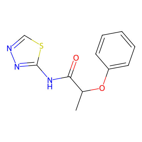 2-phenoxy-N-(1,3,4-thiadiazol-2-yl)propanamide structure