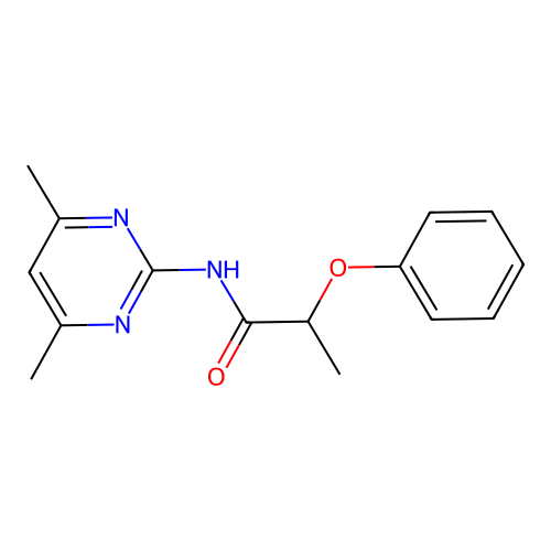 N-(4,6-dimethylpyrimidin-2-yl)-2-phenoxypropanamide structure