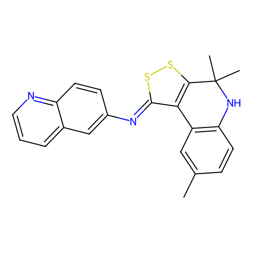 4,4,8-trimethyl-N-quinolin-6-yl-5H-dithiolo[3,4-c]quinolin-1-imine structure