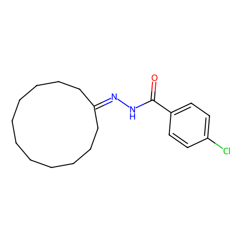 4-chloro-N'-cyclododecylidenebenzohydrazide structure