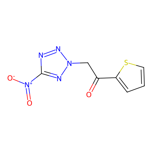 2-{5-nitro-2H-tetraazol-2-yl}-1-(2-thienyl)ethanone structure
