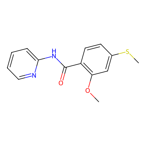 2-methoxy-4-(methylsulfanyl)-N-(pyridin-2-yl)benzamide structure