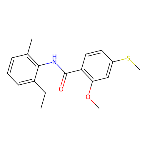 N-(2-ethyl-6-methylphenyl)-2-methoxy-4-(methylsulfanyl)benzamide structure