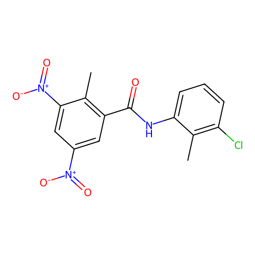 N-(3-chloro-2-methylphenyl)-2-methyl-3,5-dinitrobenzamide structure