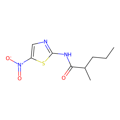 2-methyl-N-(5-nitro-1,3-thiazol-2-yl)pentanamide structure
