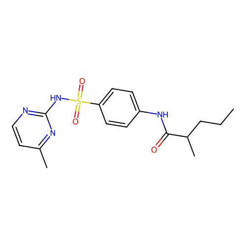 2-methyl-N-{4-[(4-methylpyrimidin-2-yl)sulfamoyl]phenyl}pentanamide structure